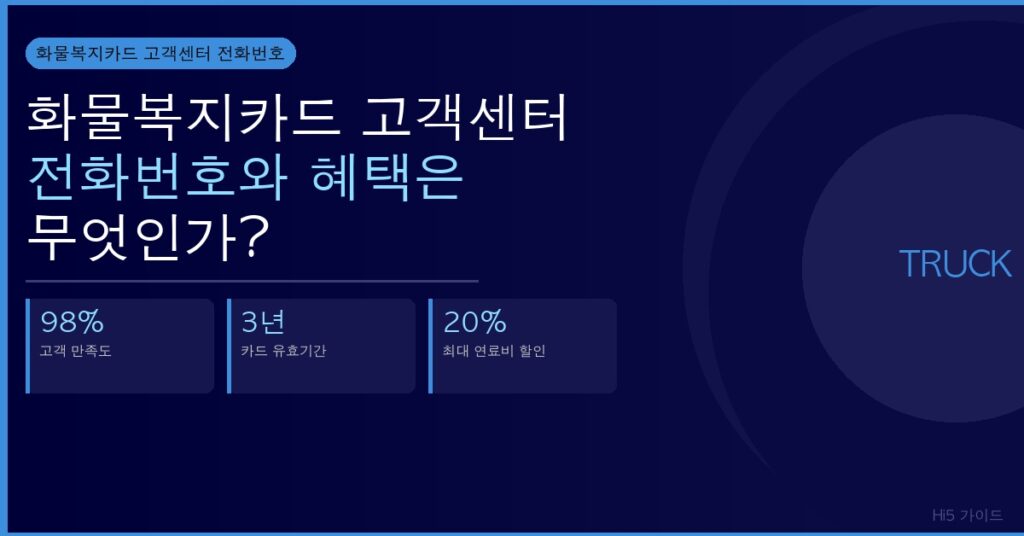 화물복지카드 고객센터 전화번호와 혜택은 무엇인가?