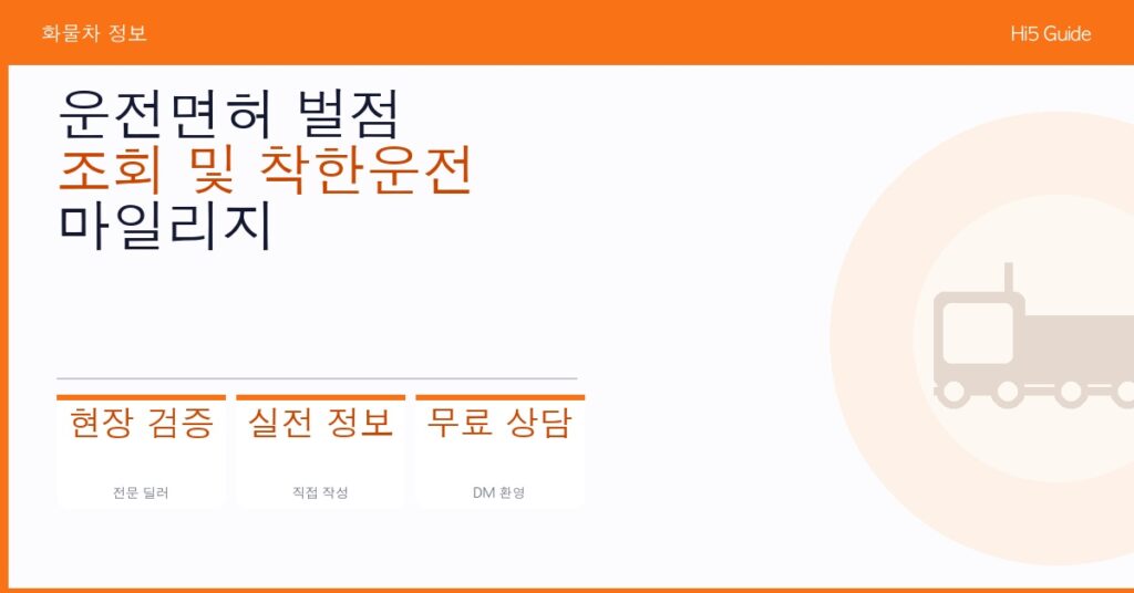 운전면허 벌점 조회 및 착한운전 마일리지 신청 방법 가이드