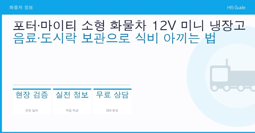 포터·마이티 소형 화물차 12V 미니 냉장고 — 음료·도시락 보관으로 식비 아끼는 법