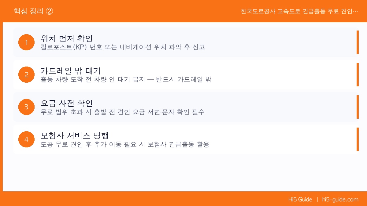 한국도로공사 고속도로 긴급출동 무료 견인 서비스 이용 방법 핵심 정리 2