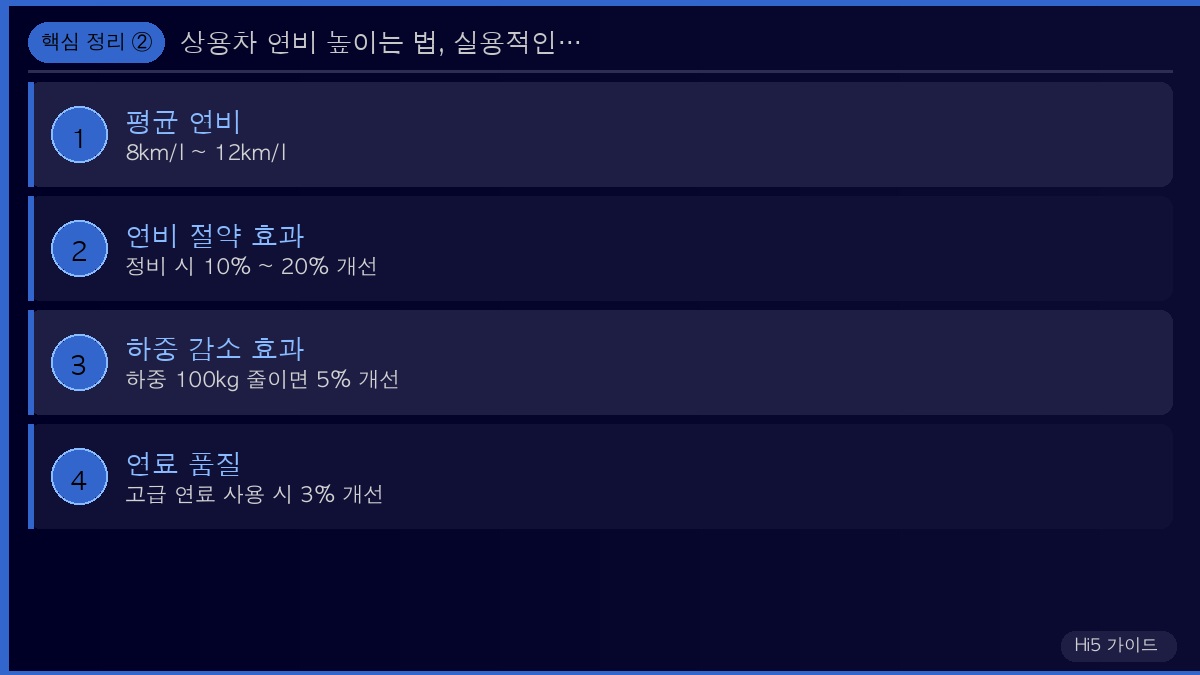 상용차 연비 높이는 법, 실용적인 팁 5가지 핵심 정리 2