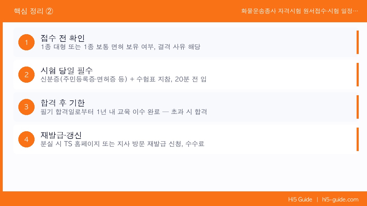 화물운송종사 자격시험 원서접수·시험 일정·합격자 조회 가이드 핵심 정리 2