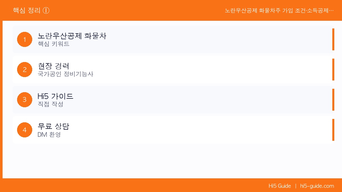 노란우산공제 화물차주 가입 조건·소득공제 혜택·월 납입금 안내 핵심 정리 1