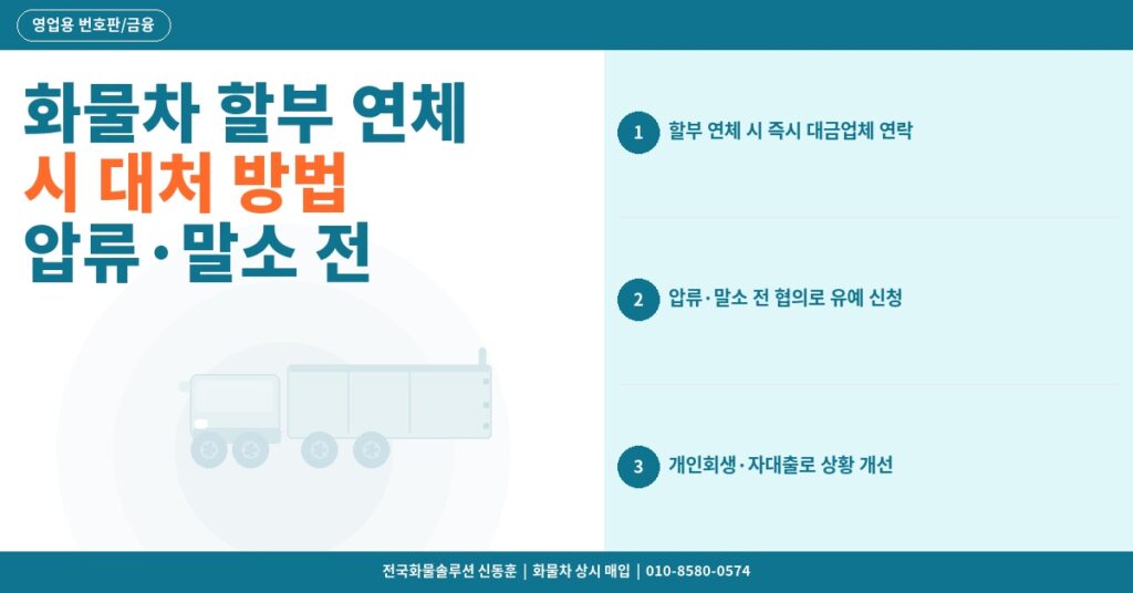 화물차 할부 연체 시 대처 방법 – 압류·말소 전 협의와 법적 대응 절차 썸네일