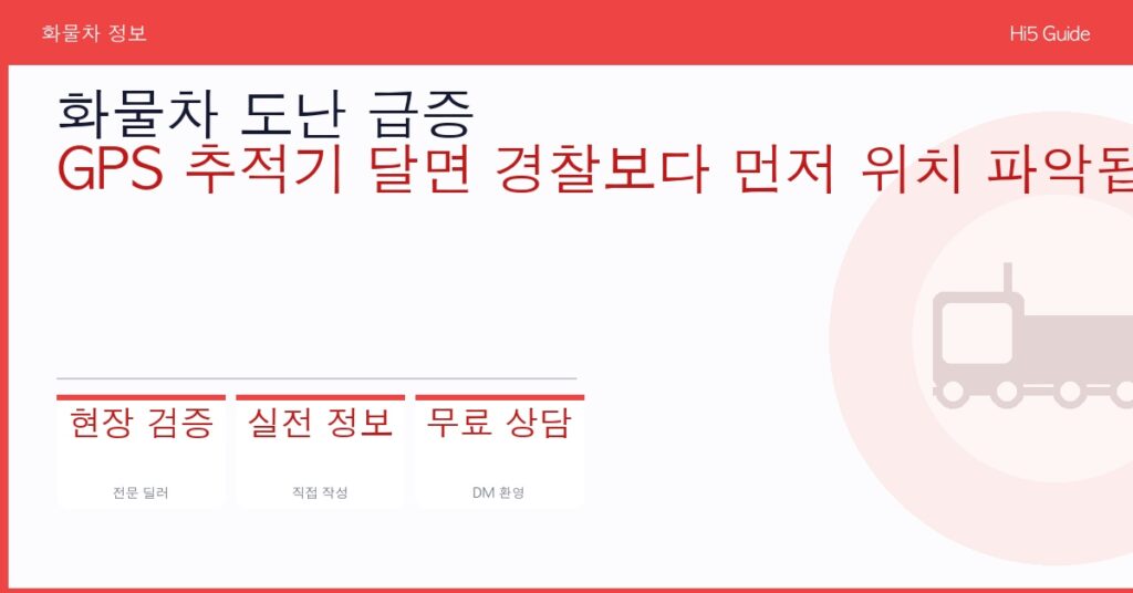 화물차 도난 급증 — GPS 추적기 달면 경찰보다 먼저 위치 파악됩니다
