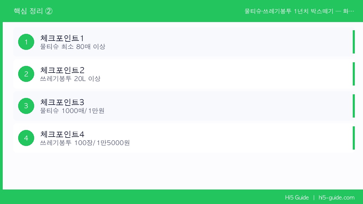 물티슈·쓰레기봉투 1년치 박스떼기 — 화물차 기사 위생 소모품 도매가 구매법 체크리스트