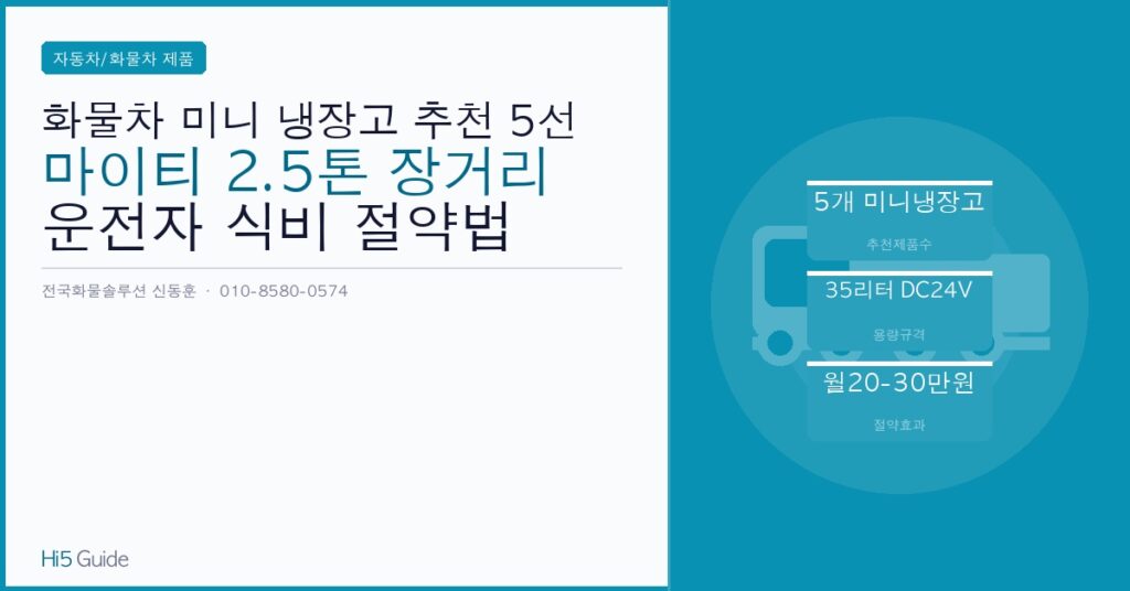 화물차 미니 냉장고 추천 5선, 마이티 2.5톤 장거리 운전자 식비 절약법