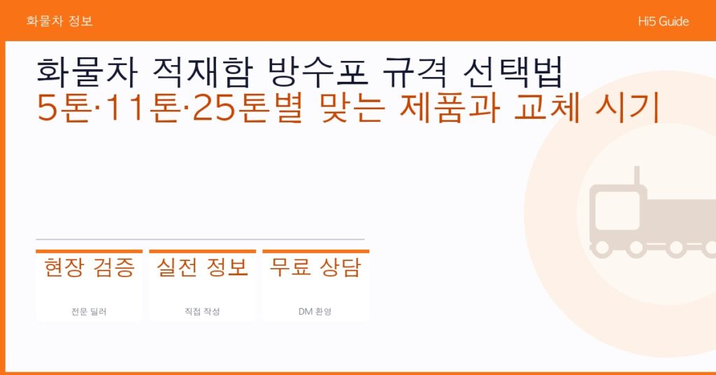 화물차 적재함 방수포 규격 선택법 — 5톤·11톤·25톤별 맞는 제품과 교체 시기