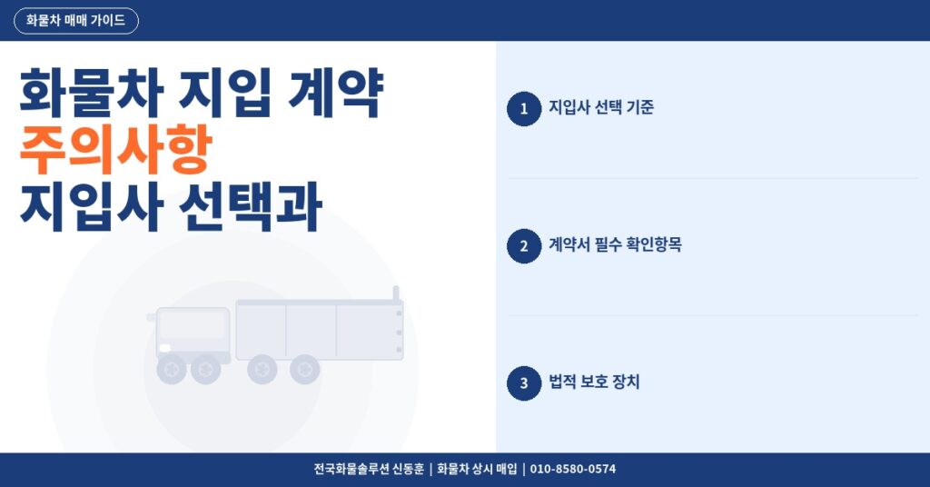 화물차 지입 계약 주의사항 – 지입사 선택과 계약서 필수 확인 항목 썸네일