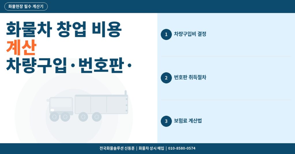 화물차 창업 비용 계산 – 차량구입·번호판·보험·첫달 운영비 총정리 2026 썸네일