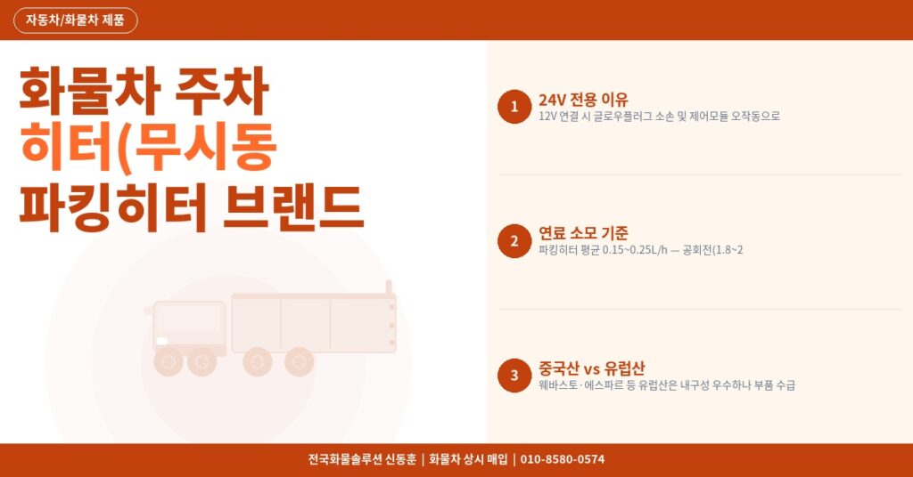 화물차 주차 히터(무시동 히터) 추천 – 파킹히터 브랜드 비교 2026 썸네일