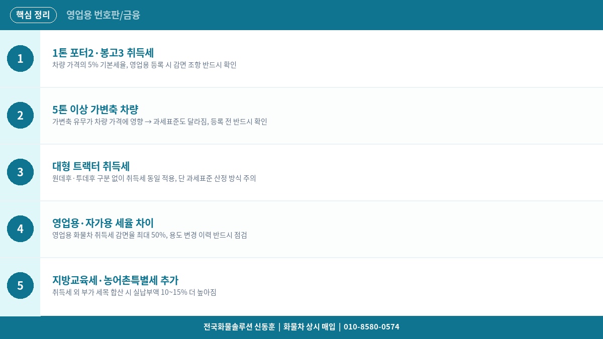화물차 취득세 총정리 – 1톤·5톤·11톤·25톤 차종별 세율과 감면 신청 방법